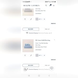 RALPH LAUREN King Linen Sheets Extra Deep NWT